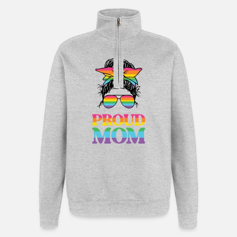 LGBT Pride Month - Stolze Mutter - Quarter-Zip-Sweatshirt - Grau meliert