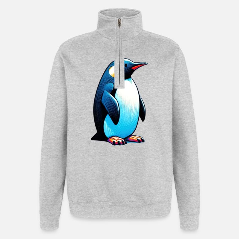 Penguin - Quarter-Zip Sweatshirt - heather grey