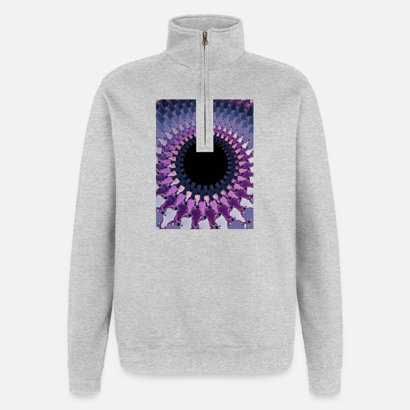 Abstrakt - Quarter-Zip-Sweatshirt - Grau meliert