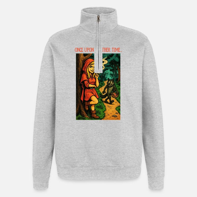 ES WAR EINMAL - Black Humor - Quarter-Zip-Sweatshirt - Grau meliert