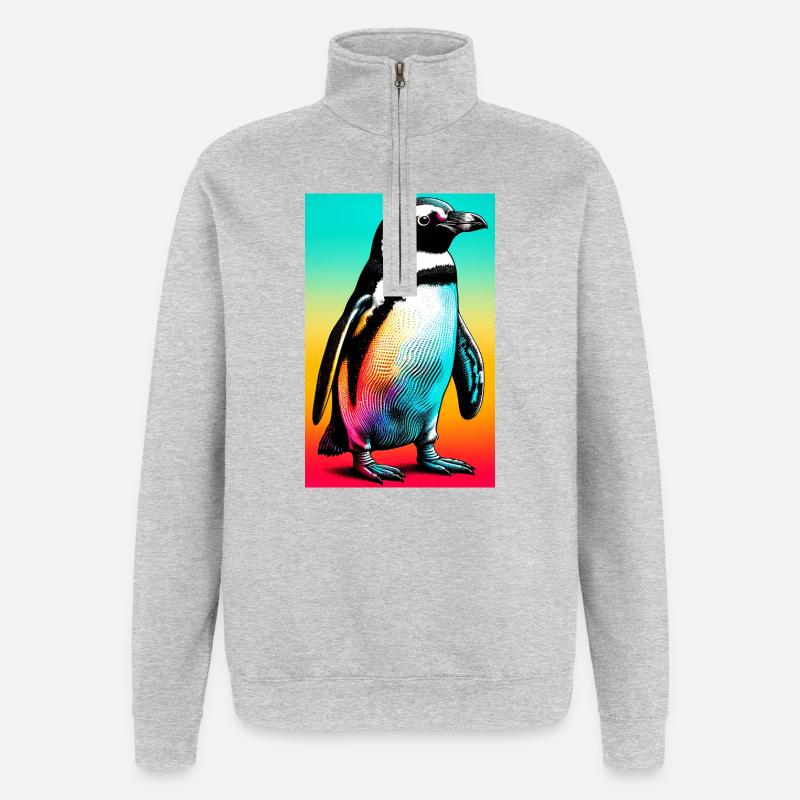 Pinguin - Quarter-Zip-Sweatshirt - Grau meliert