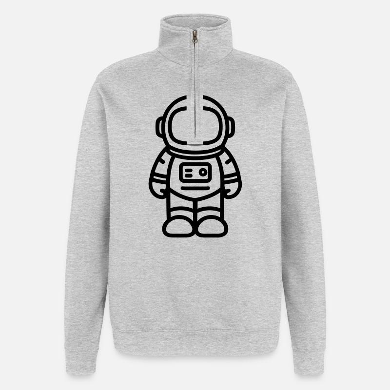 astronaute - Sweat à zip 1/4 - gris chiné