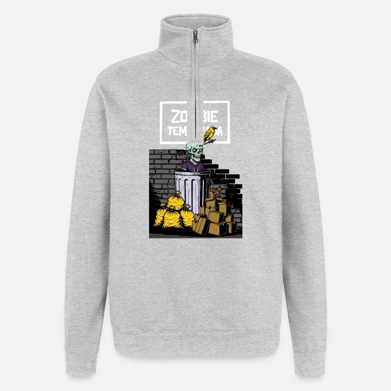 Zombie-Saison - Quarter-Zip-Sweatshirt - Grau meliert