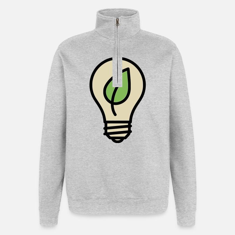 Idée de l’éco de feuilles d’ampoule - Sweat à zip 1/4 - gris chiné