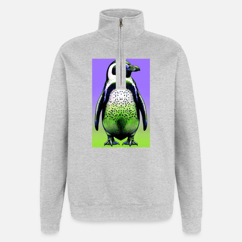 Pinguin - Quarter-Zip-Sweatshirt - Grau meliert