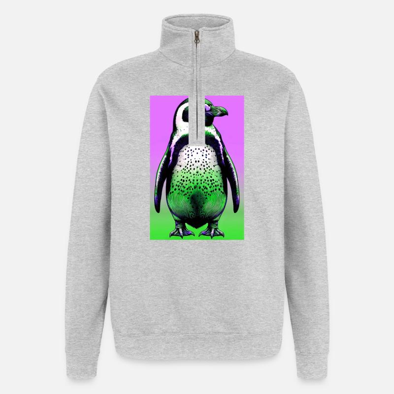Pinguin - Quarter-Zip-Sweatshirt - Grau meliert