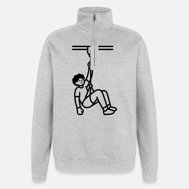 Tyroliennes - Sweat à zip 1/4 - gris chiné