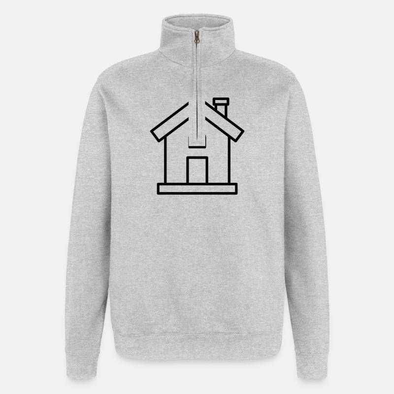 Résumé de la maison - Sweat à zip 1/4 - gris chiné
