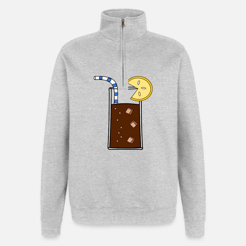 Glas_Cola - Sweat à zip 1/4 - gris chiné