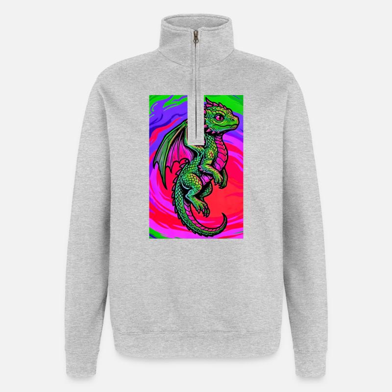 dragon - Quarter-Zip Sweatshirt - heather grey