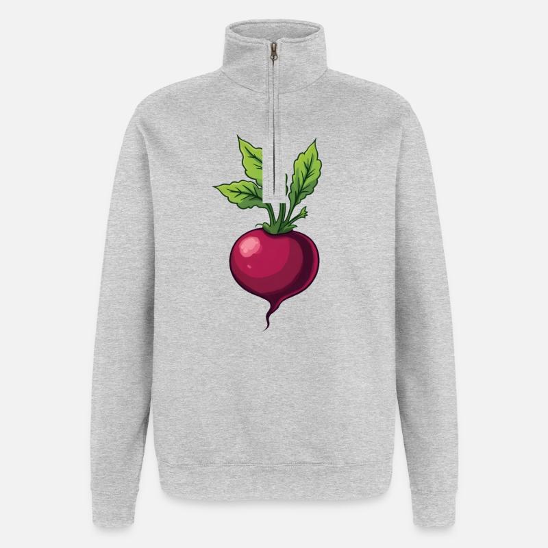 Beetroot - Quarter-Zip Sweatshirt - heather grey