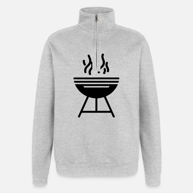 BBQ - Quarter-Zip Sweatshirt - heather grey