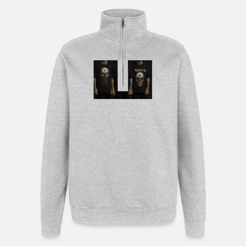 Débuts - Sweat à zip 1/4 - gris chiné