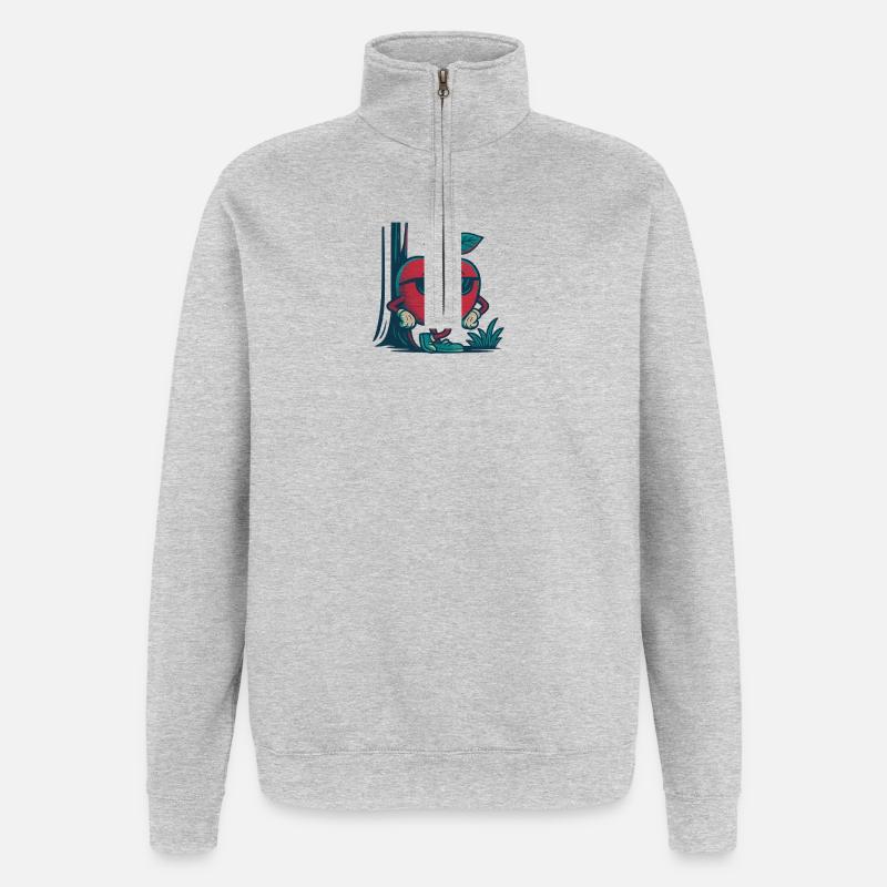 Glich Apfel - Quarter-Zip-Sweatshirt - Grau meliert