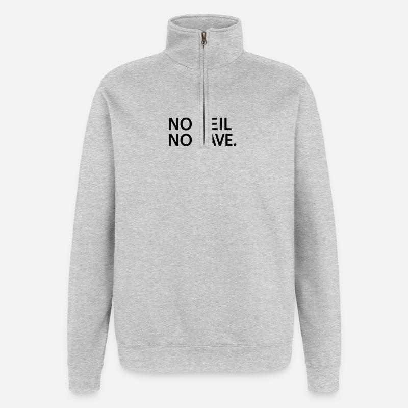 Pas de Neal pas de rave - Sweat à zip 1/4 - gris chiné