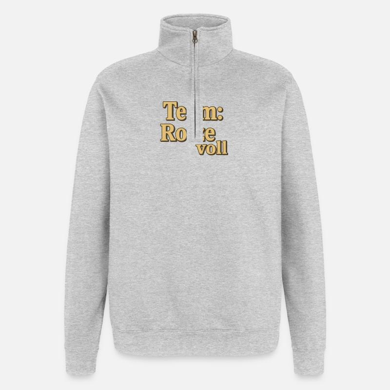 Lettrage complet Team Snot - Sweat à zip 1/4 - gris chiné