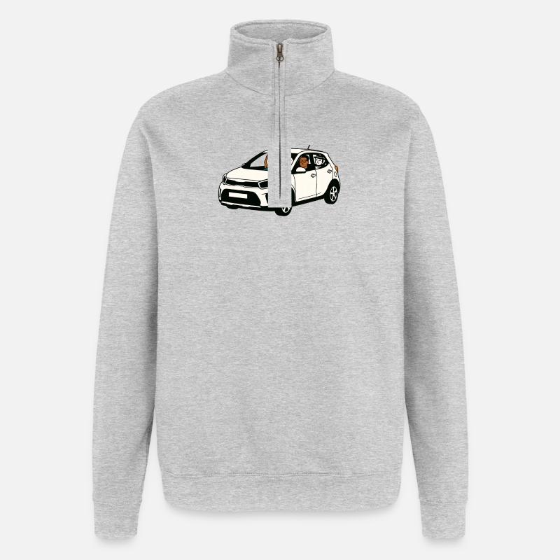Oma Karin - Quarter-Zip-Sweatshirt - Grau meliert