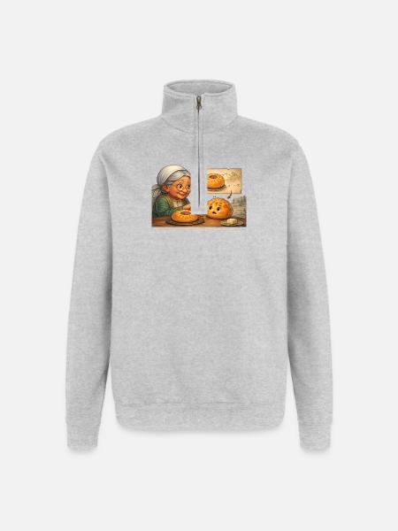Tatar Babushka explains to the Russian Beljas - Quarter-Zip Sweatshirt - heather grey