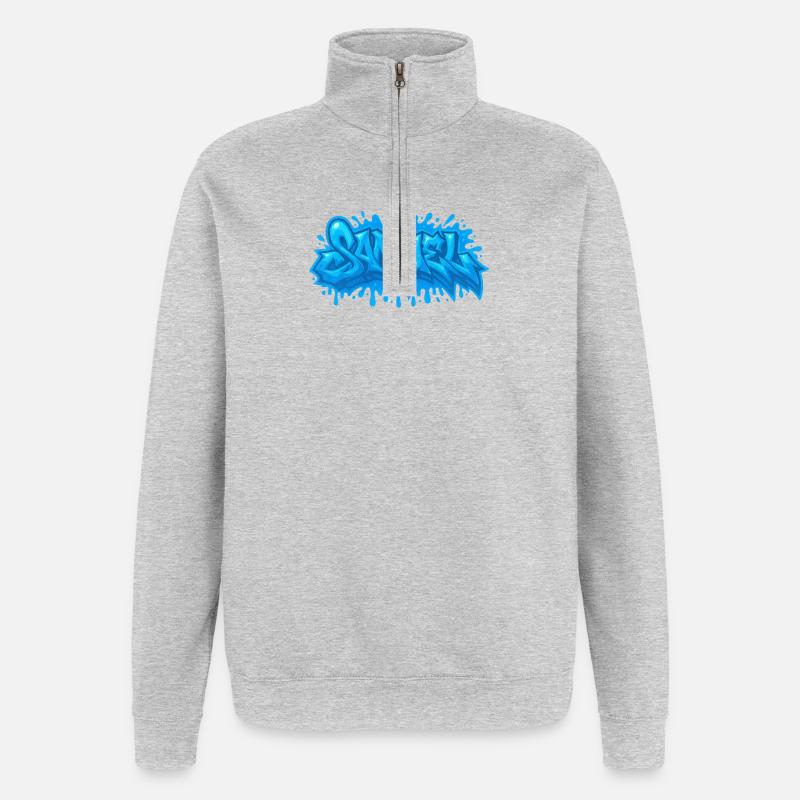 Graffiti Samuel Name Gift Ideal Printable - Quarter-Zip Sweatshirt - heather grey