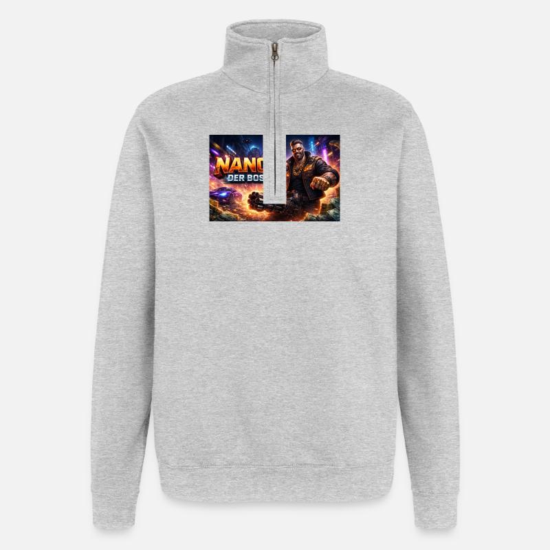 Nanos der Bøss - Quarter-Zip-Sweatshirt - Grau meliert