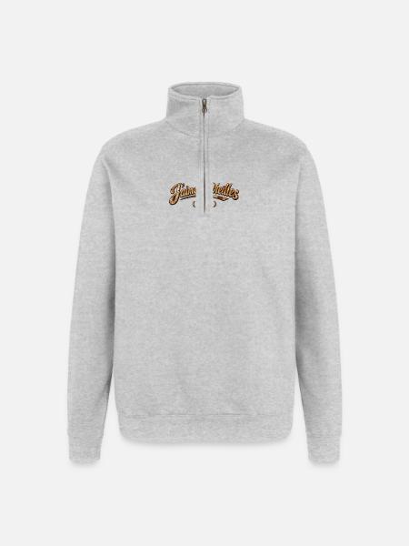 j'aime les vieilles voitures rusty - Sweat à zip 1/4 - gris chiné