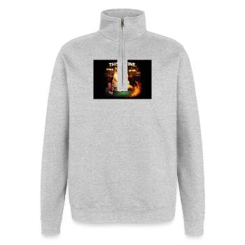 Das ist in Ordnung - Quarter-Zip-Sweatshirt - Grau meliert - Vorne - AI Model Female 172 light (172cm) & AI Model Male 178 dark (178cm)