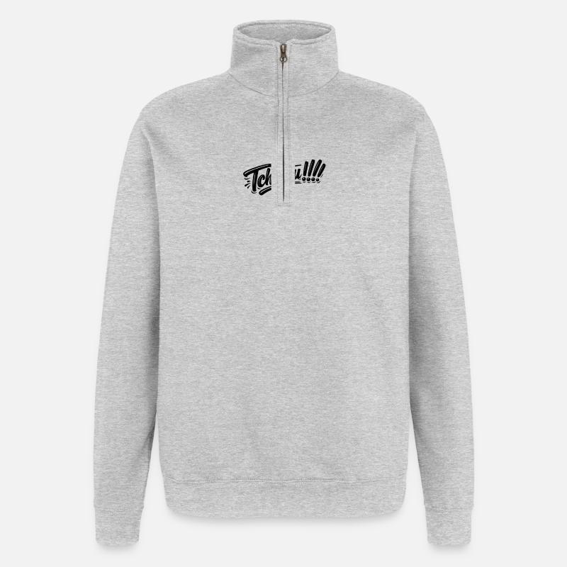 Tcheuu - Sweat à zip 1/4 - gris chiné