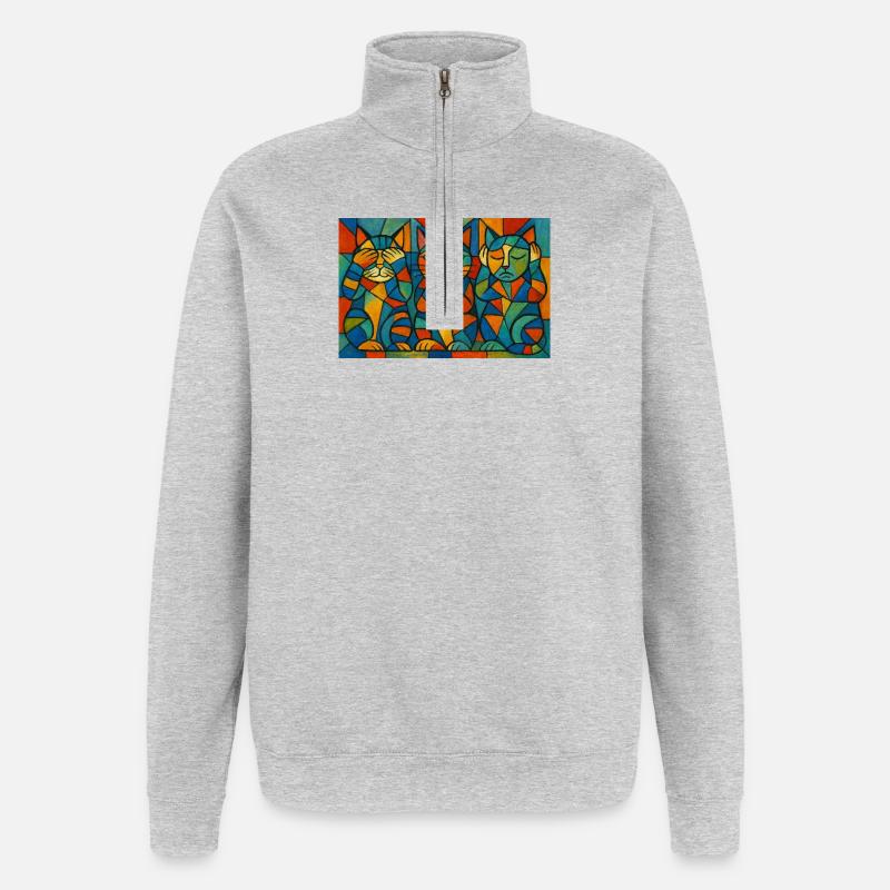 RockyZoo26 - Sweat à zip 1/4 - gris chiné