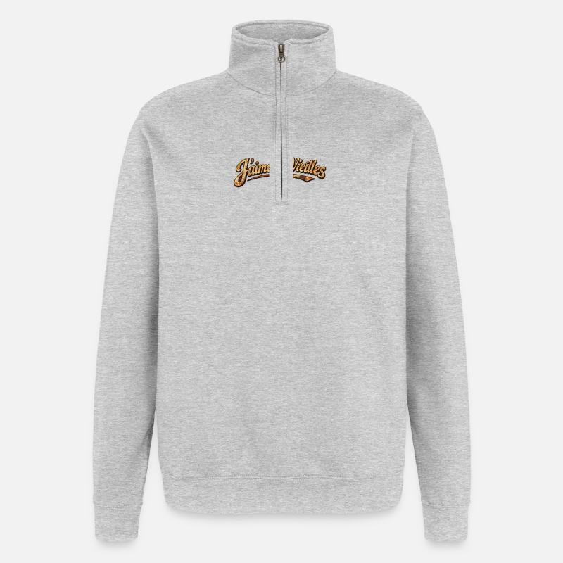 I like old rusty mobs - Quarter-Zip Sweatshirt - heather grey