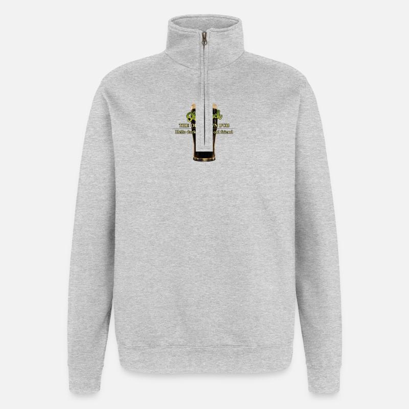 Hello_Darkness_Print - Sweat à zip 1/4 - gris chiné