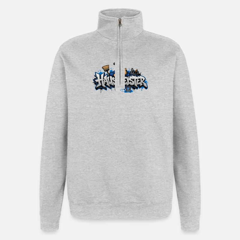 Haus Meister Graffiti Handwerker - Quarter-Zip-Sweatshirt - Grau meliert