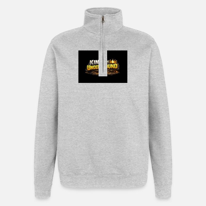 Roi - Sweat à zip 1/4 - gris chiné