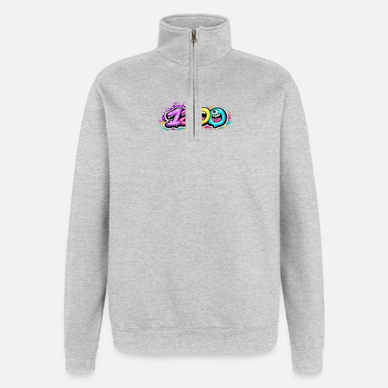 1200 Bubbleface - Quarter-Zip-Sweatshirt - Grau meliert