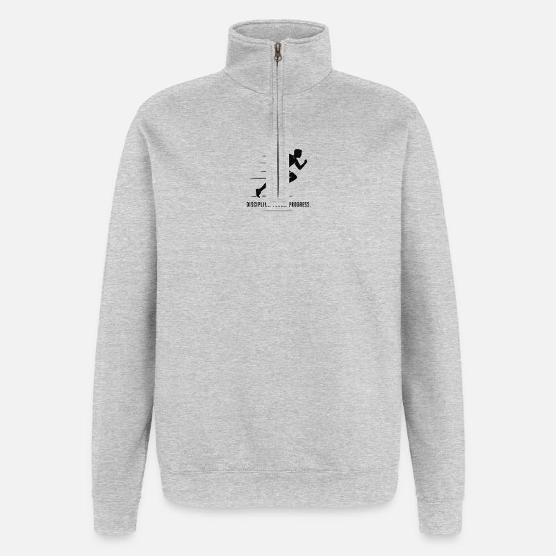 Discipline Focus Progress Runner - Quarter-Zip Sweatshirt - heather grey