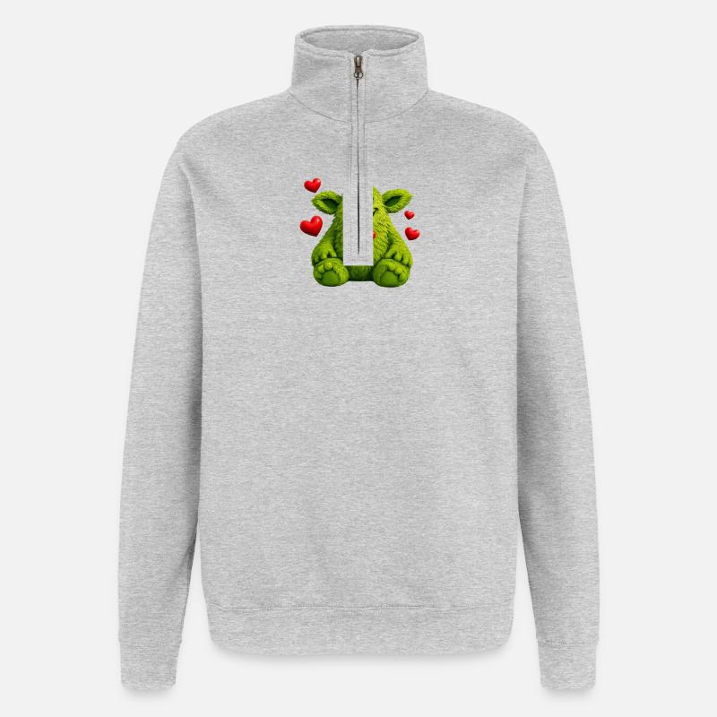 Monster - Quarter-Zip Sweatshirt - heather grey