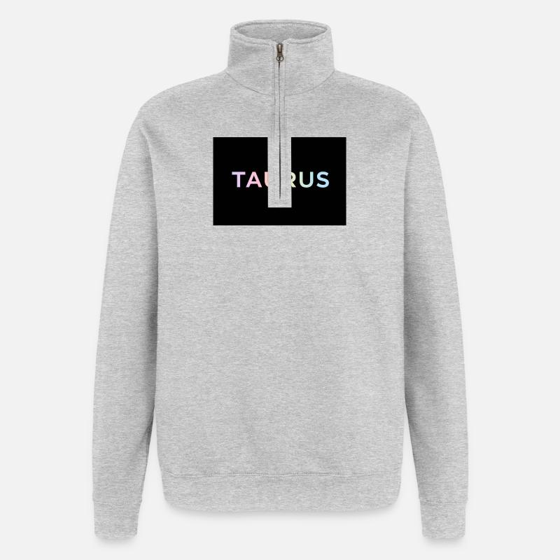 Taurus Gradient Typography - Quarter-Zip Sweatshirt - heather grey