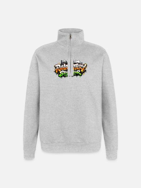 Graffiti Streetwear Spray Font - Quarter-Zip Sweatshirt - heather grey