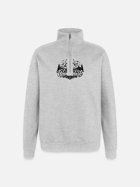 Wanderlust - Quarter-Zip Sweatshirt - heather grey