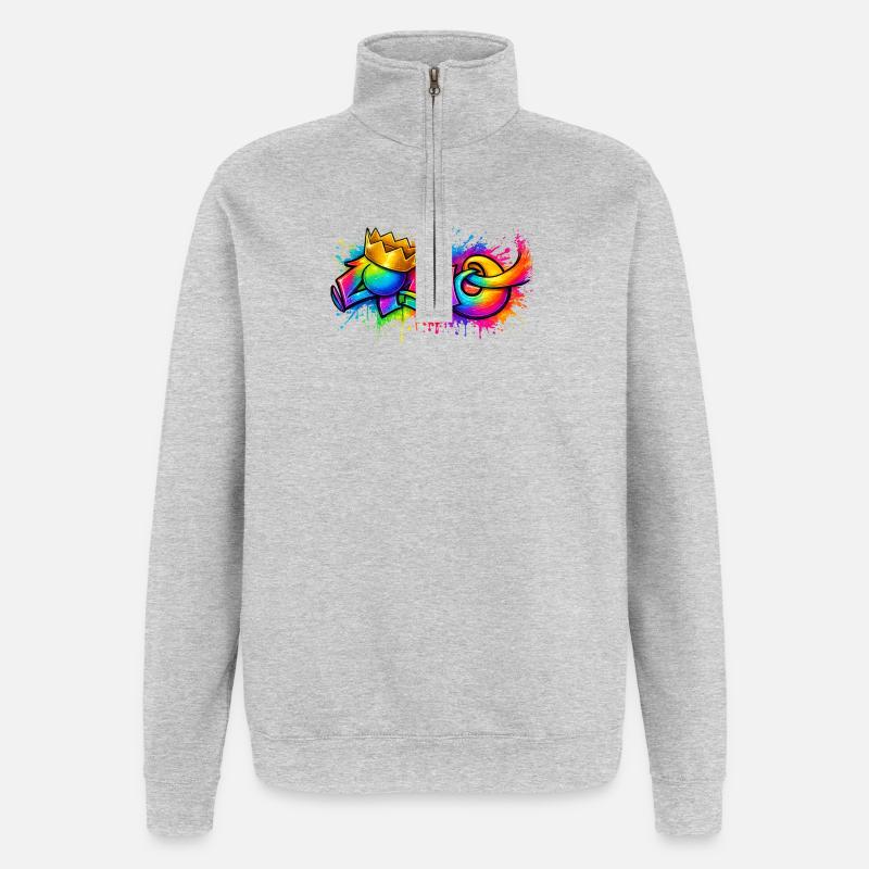 Cano - Sweat à zip 1/4 - gris chiné