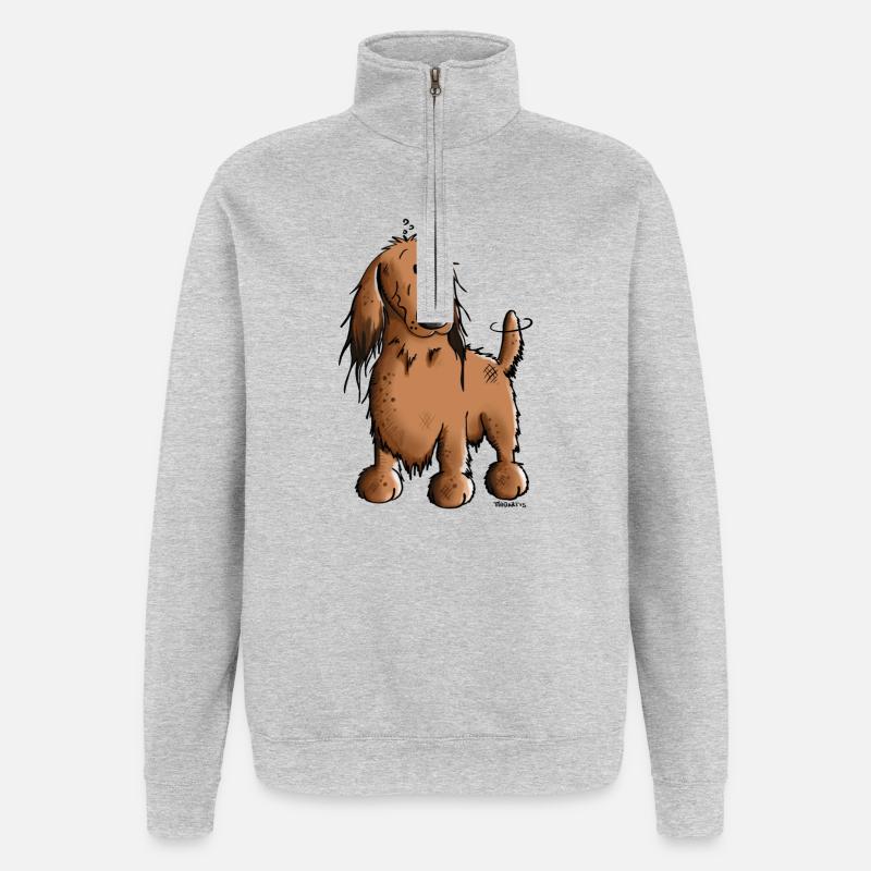 Mignon Teckel - Sweat à zip 1/4 - gris chiné