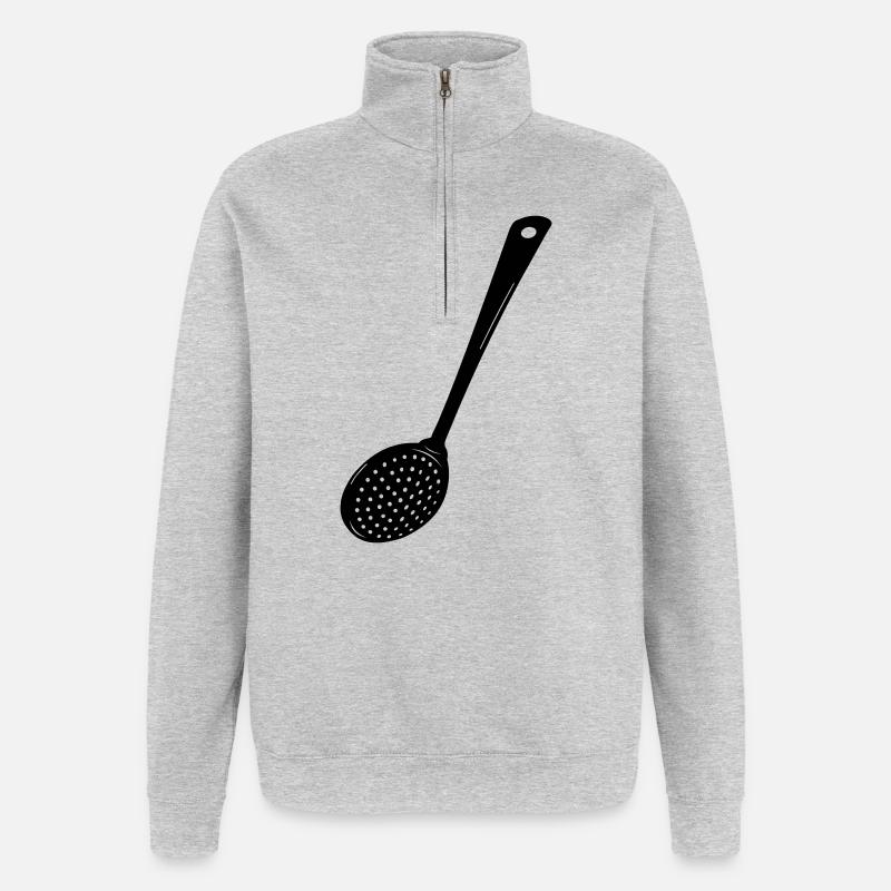 Image de teinte fendue transparente - Sweat à zip 1/4 - gris chiné