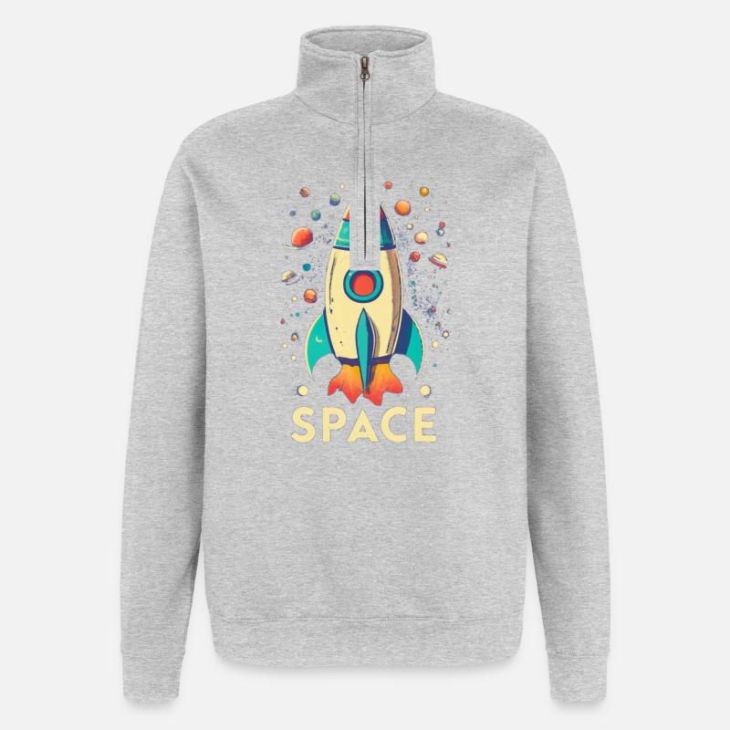 Rackete - Quarter-Zip-Sweatshirt - Grau meliert