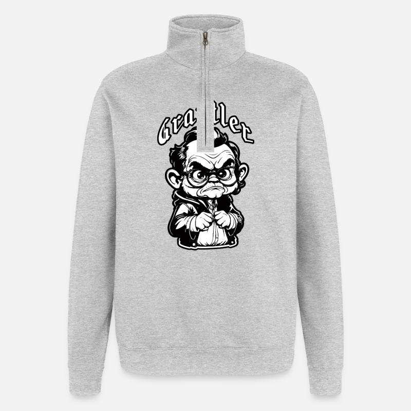The Grumpy Man - Quarter-Zip Sweatshirt - heather grey