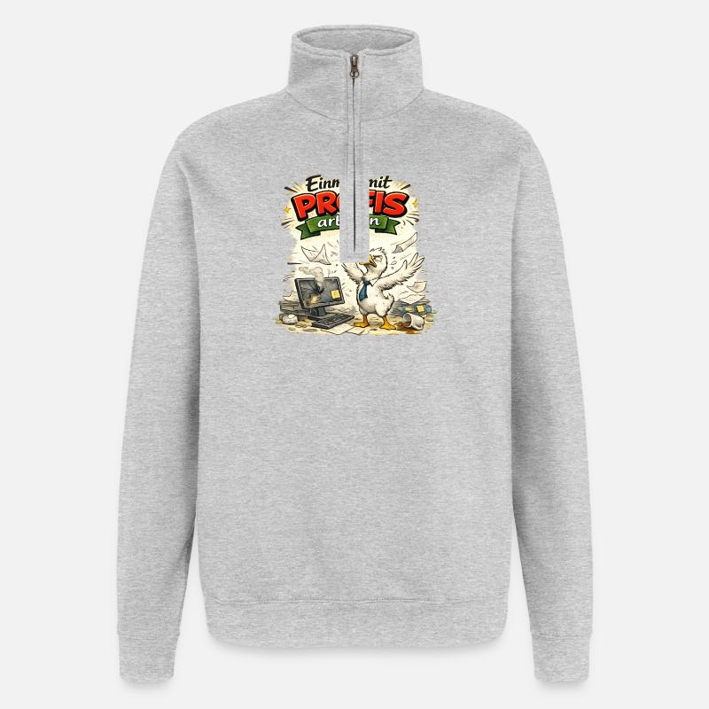 Einmal mit Profis arbeiten - Arbeit - Quarter-Zip-Sweatshirt - Grau meliert