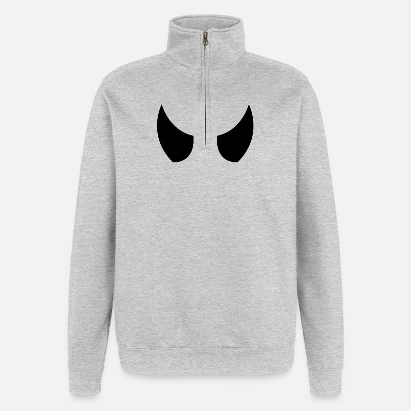 Teufelshörner - Quarter-Zip-Sweatshirt - Grau meliert