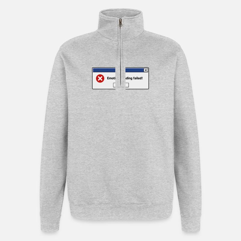 Emotionsladung fehlschlug - Quarter-Zip-Sweatshirt - Grau meliert