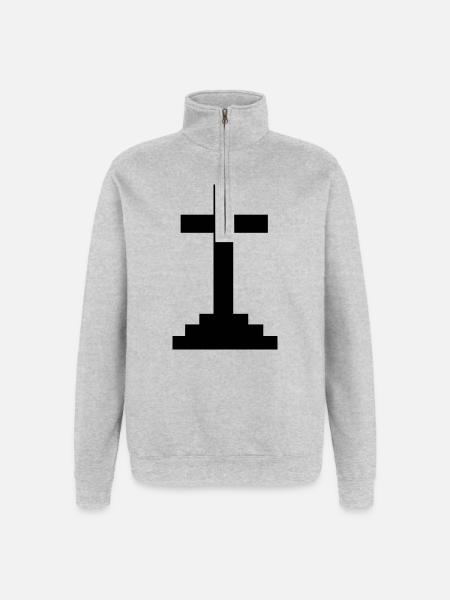 Cross (V) - Quarter-Zip Sweatshirt - heather grey
