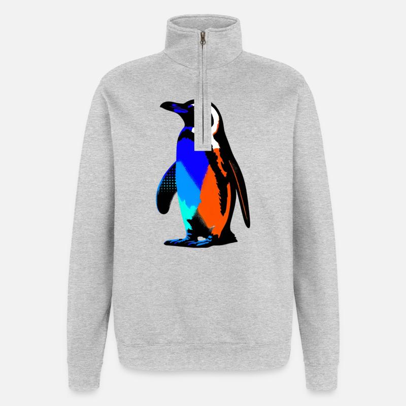 Pinguin - Quarter-Zip-Sweatshirt - Grau meliert