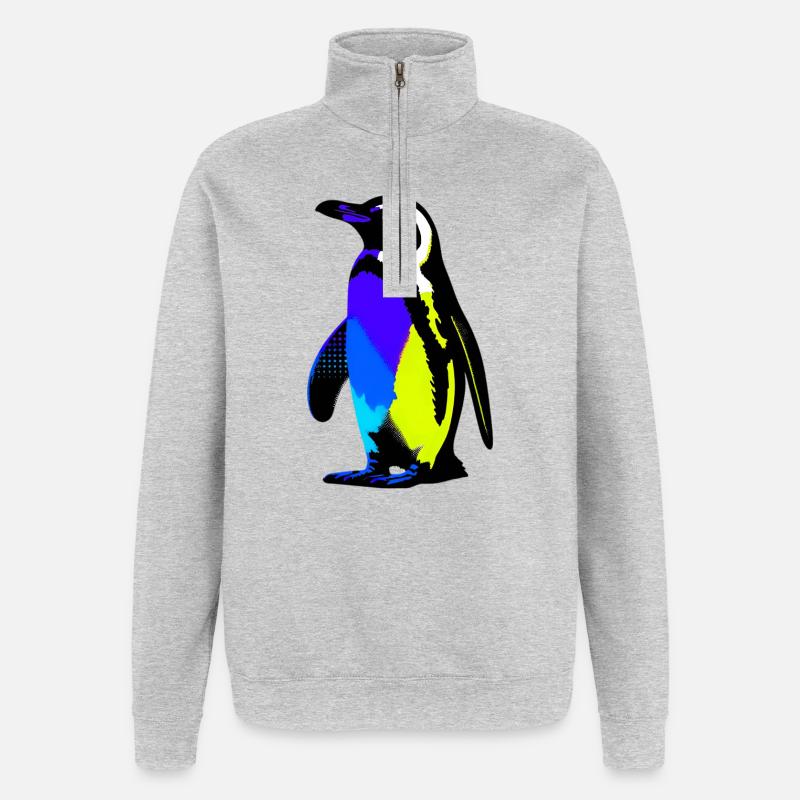 Pinguin - Quarter-Zip-Sweatshirt - Grau meliert
