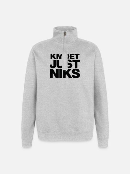 T-shirt de typographie KMOET Just Niks - Sweat à zip 1/4 - gris chiné